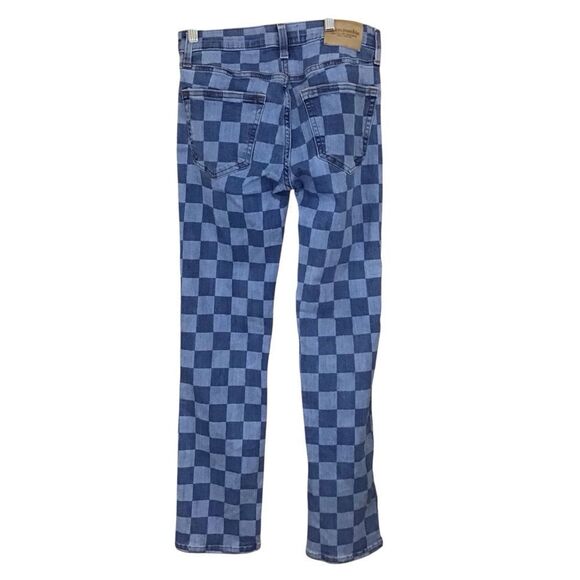Abercrombie Kids Straight Two-Tone Blue Checkered Jeans 13/14 Long - Picture 3 of 11